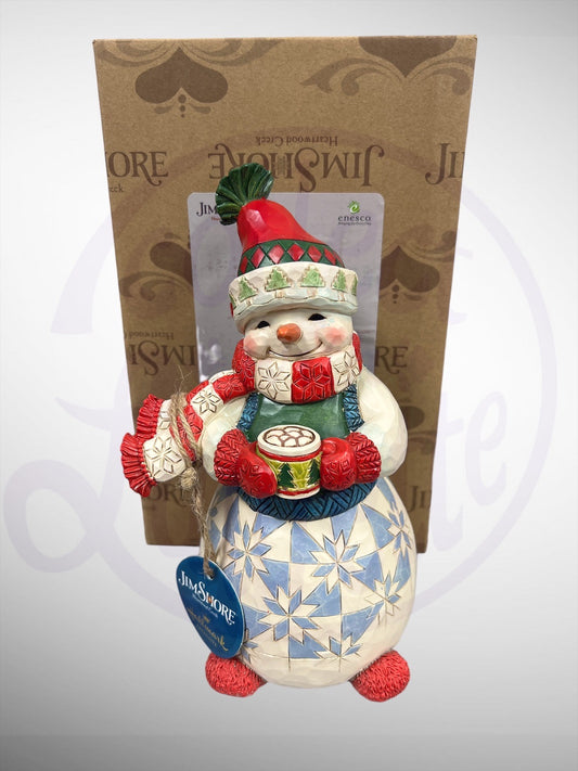 Jim Shore Heartwood Creek - Cocoa and Christmas Cheer Snowman Figurine