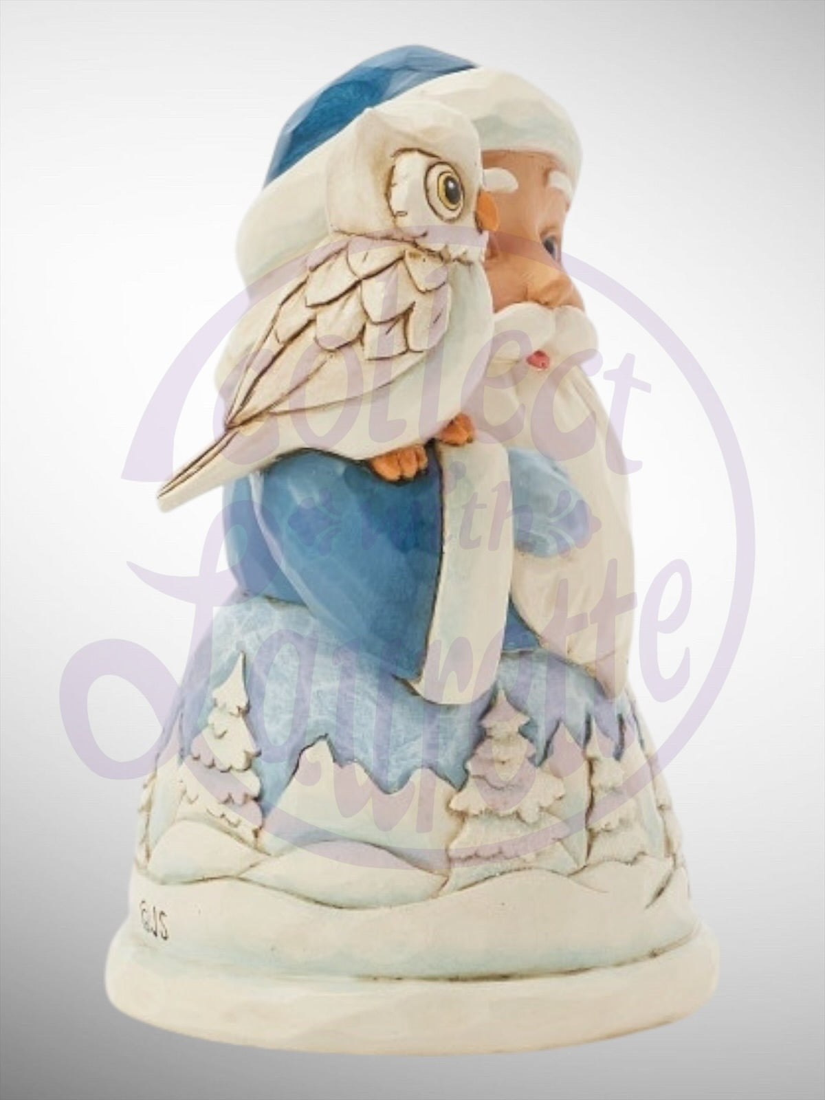 Jim Shore Heartwood Creek - Mini Blue Santa With Owl Christmas Figurine - PREORDER