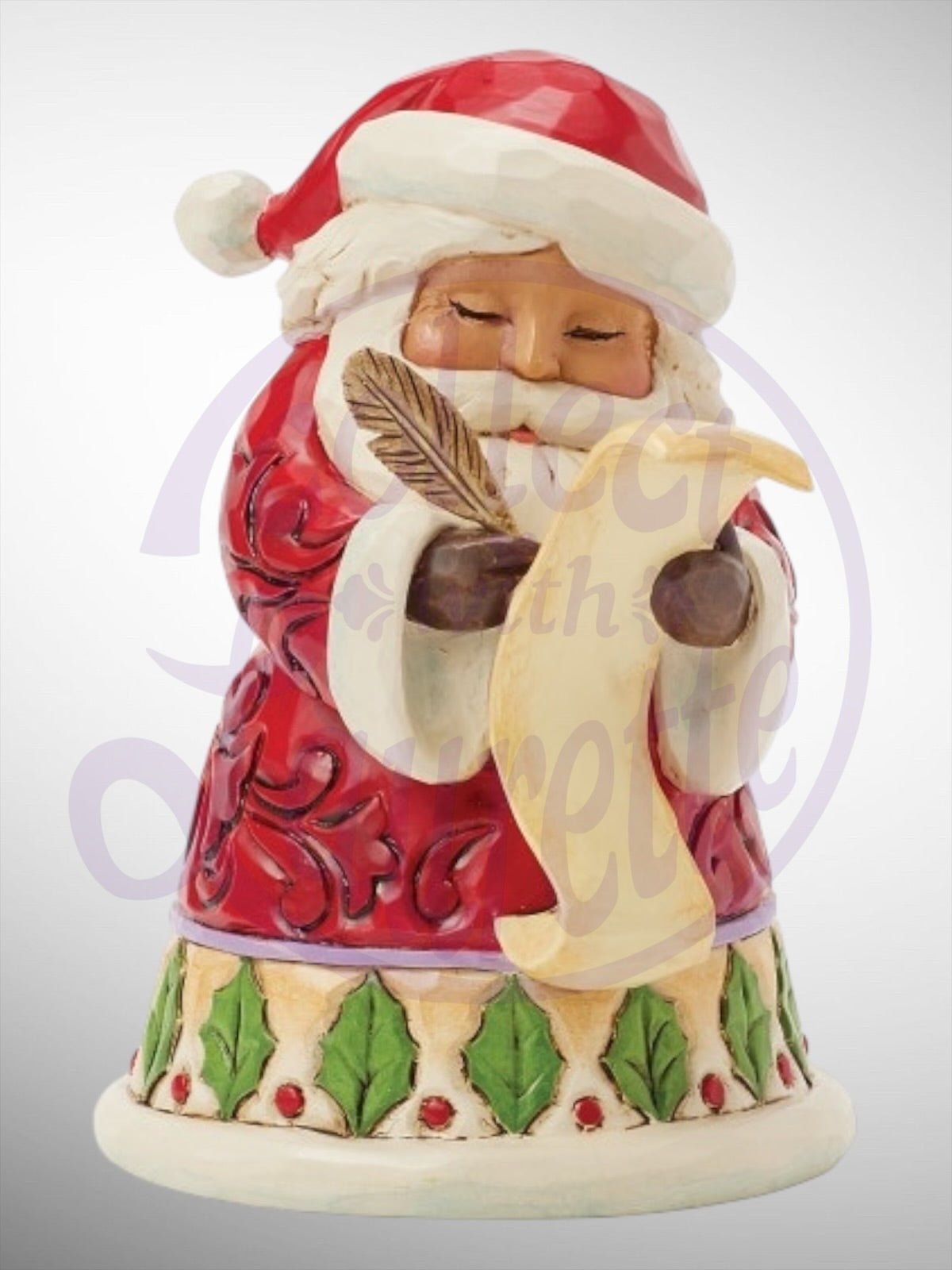 Jim Shore Heartwood Creek - Mini Santa With List Christmas Figurine