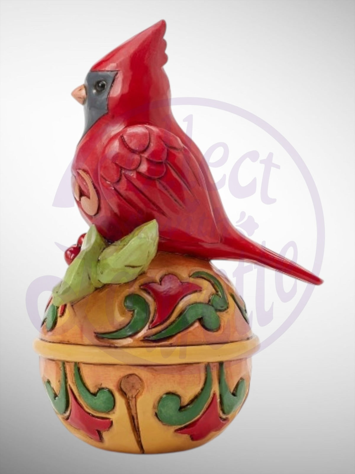 Jim Shore Heartwood Creek - Mini Cardinal on Jingle Bell Figurine