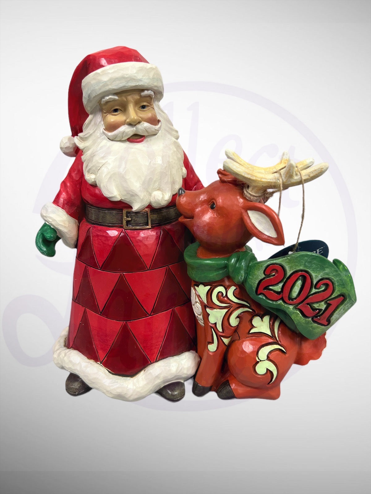 Jim Shore Heartwood Creek - A Year So Deer Santa Claus and Reindeer 2021 Figurine