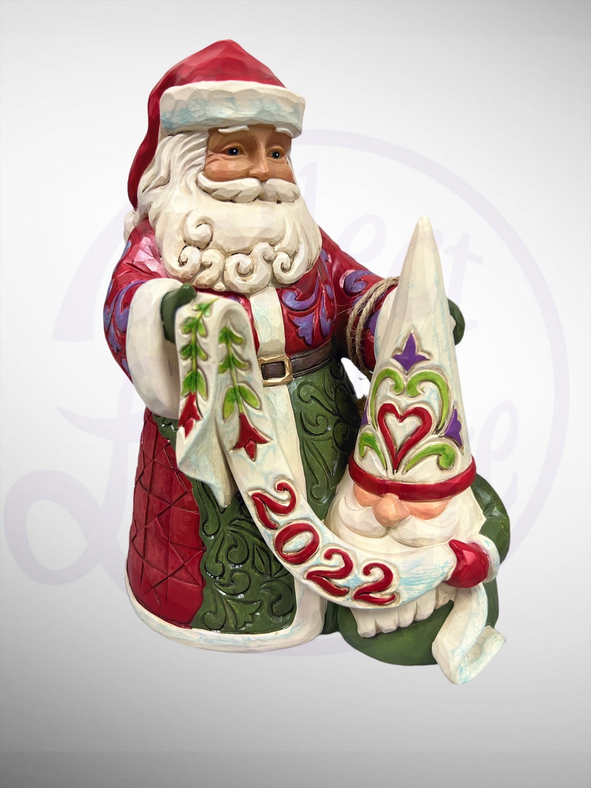 Jim Shore Heartwood Creek - Gnome Together For Christmas Santa Claus and Gnome 2022 Figurine