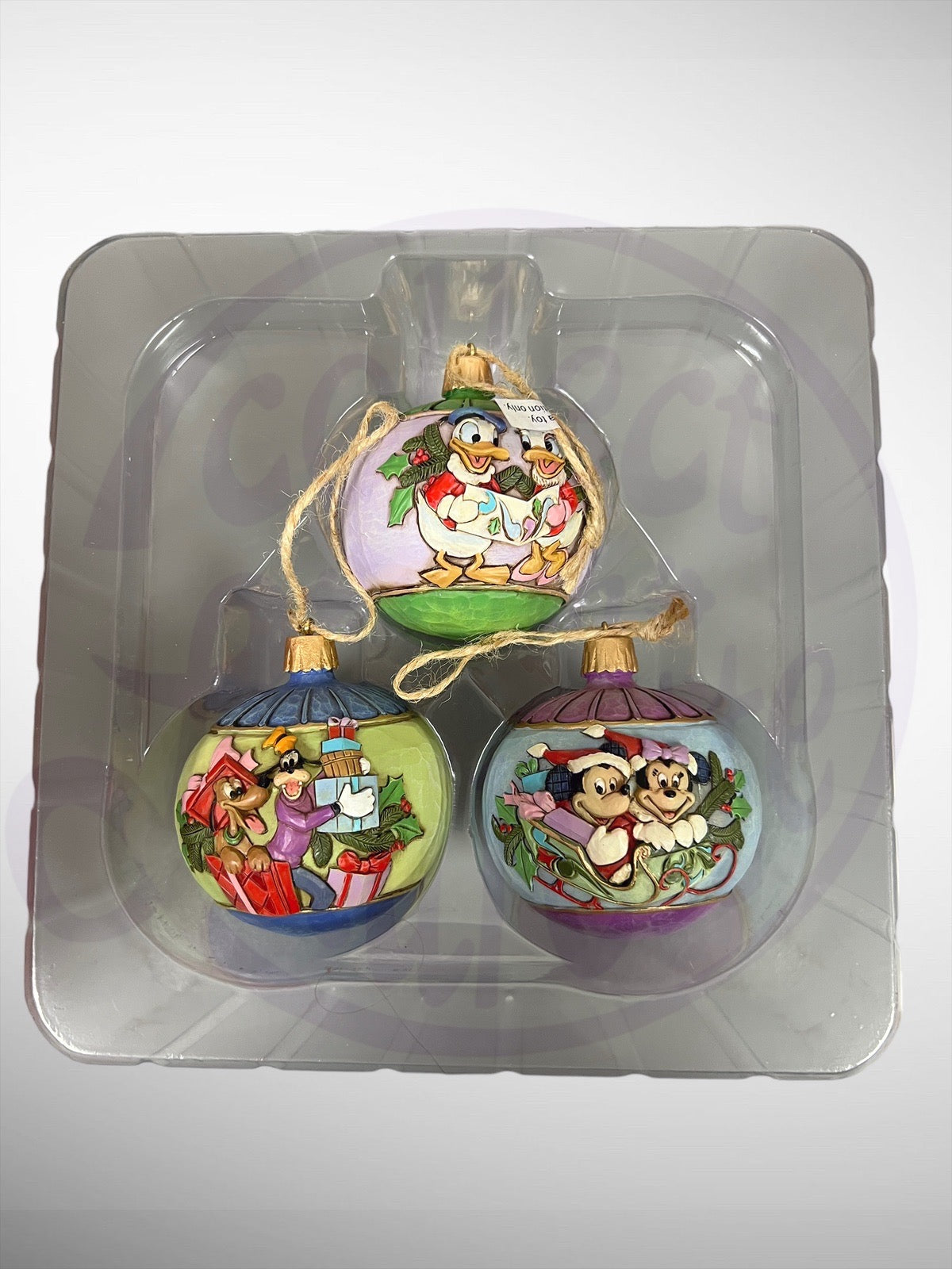 Jim Shore Disney Traditions - Ball Ornaments Mickey Minnie Donald Daisy Goofy Pluto