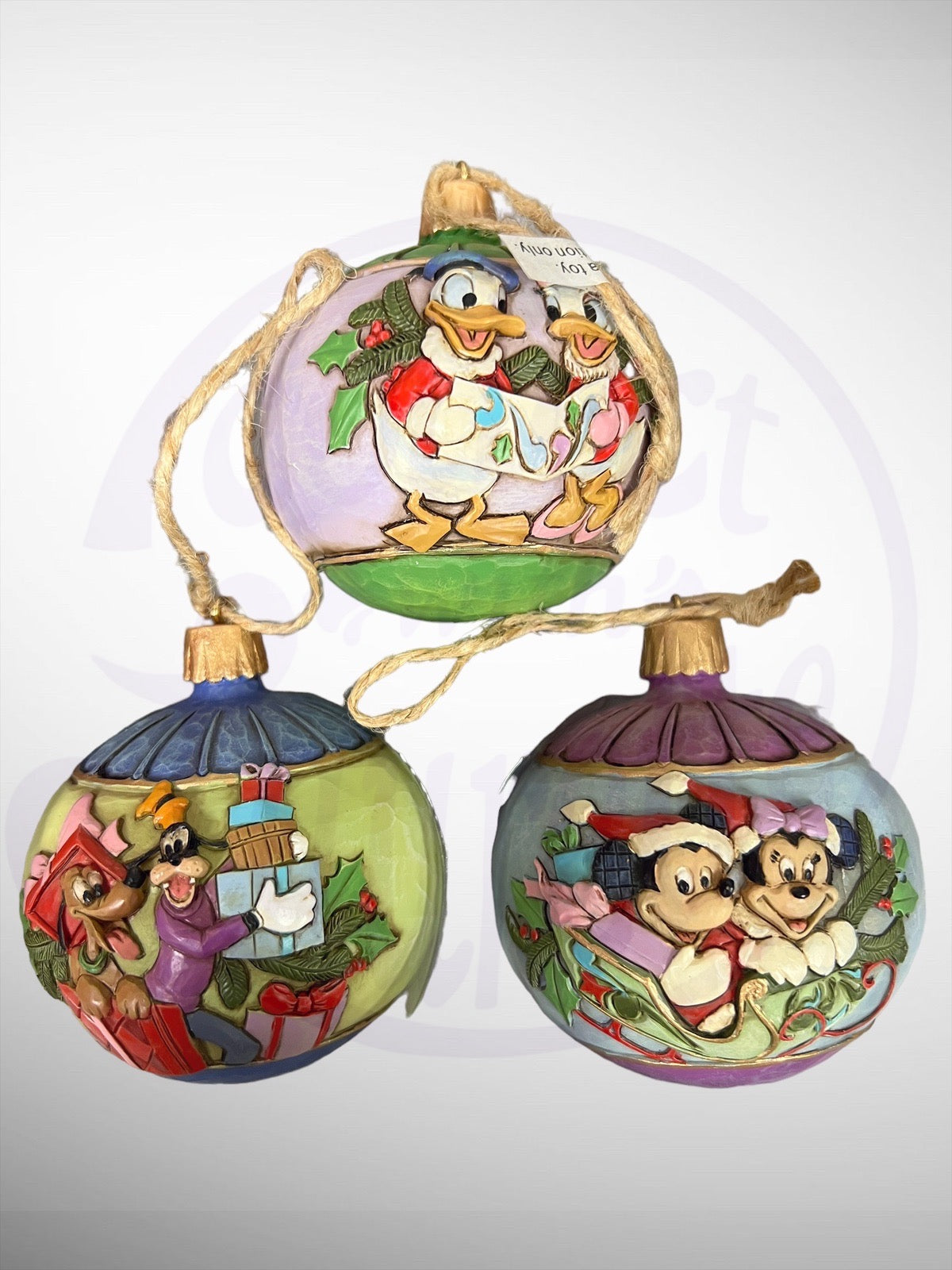 Jim Shore Disney Traditions - Ball Ornaments Mickey Minnie Donald Daisy Goofy Pluto
