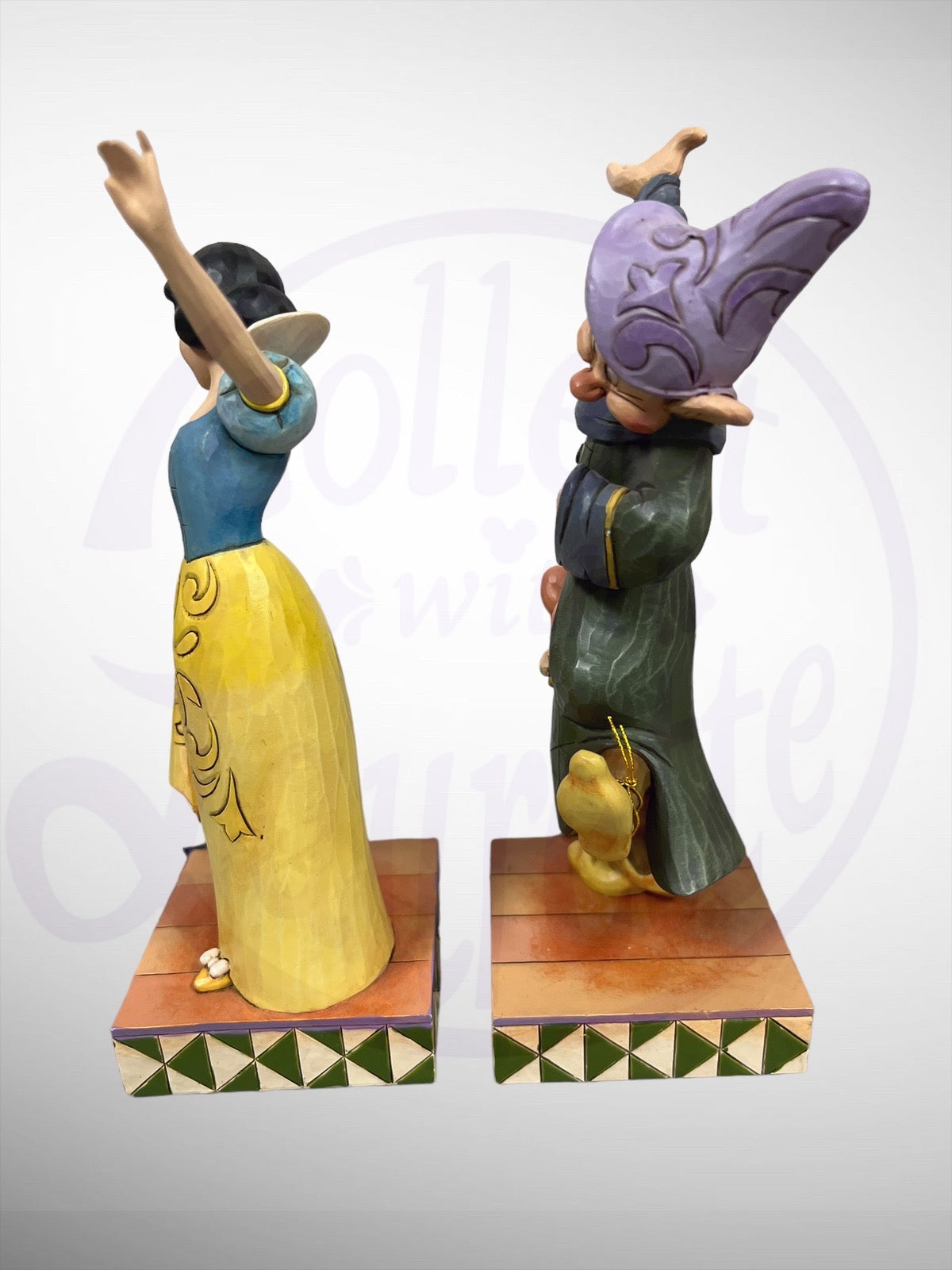 Jim Shore Disney Traditions - Dancing Partners Snow White Dopey Sneezy Figurine Set (No Box)