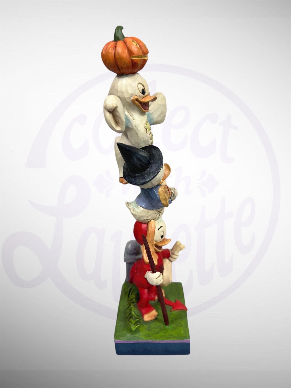 Jim Shore Disney Traditions - Teetering Trick-or-Treaters Huey Dewey Louie Halloween Figurine (No Box)