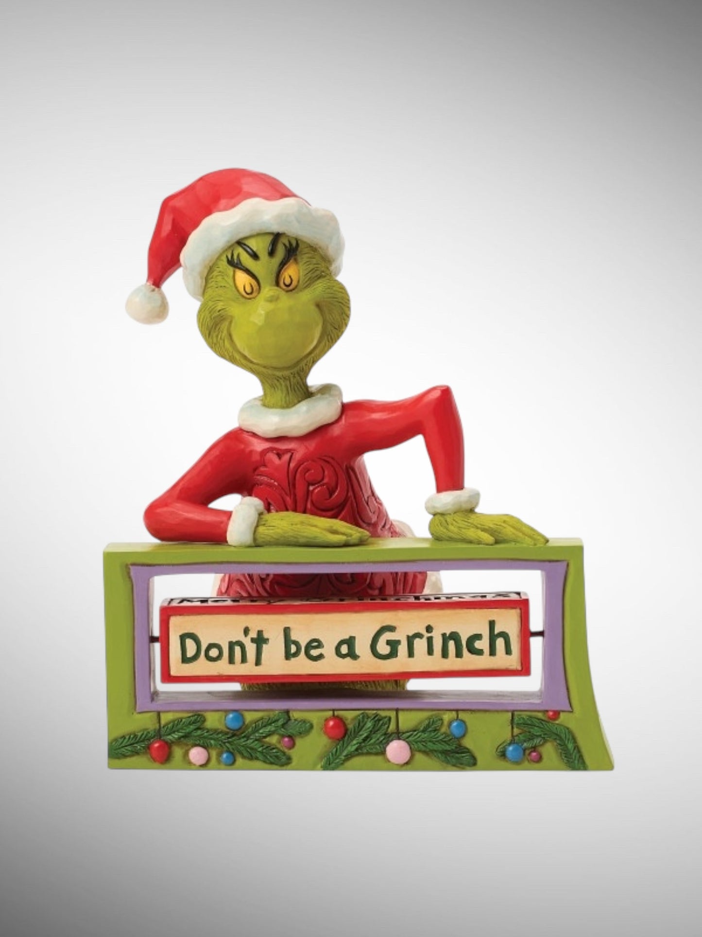 Jim Shore Dr. Seuss The Grinch - Grinch with Rotating Messages Figurine - PREORDER