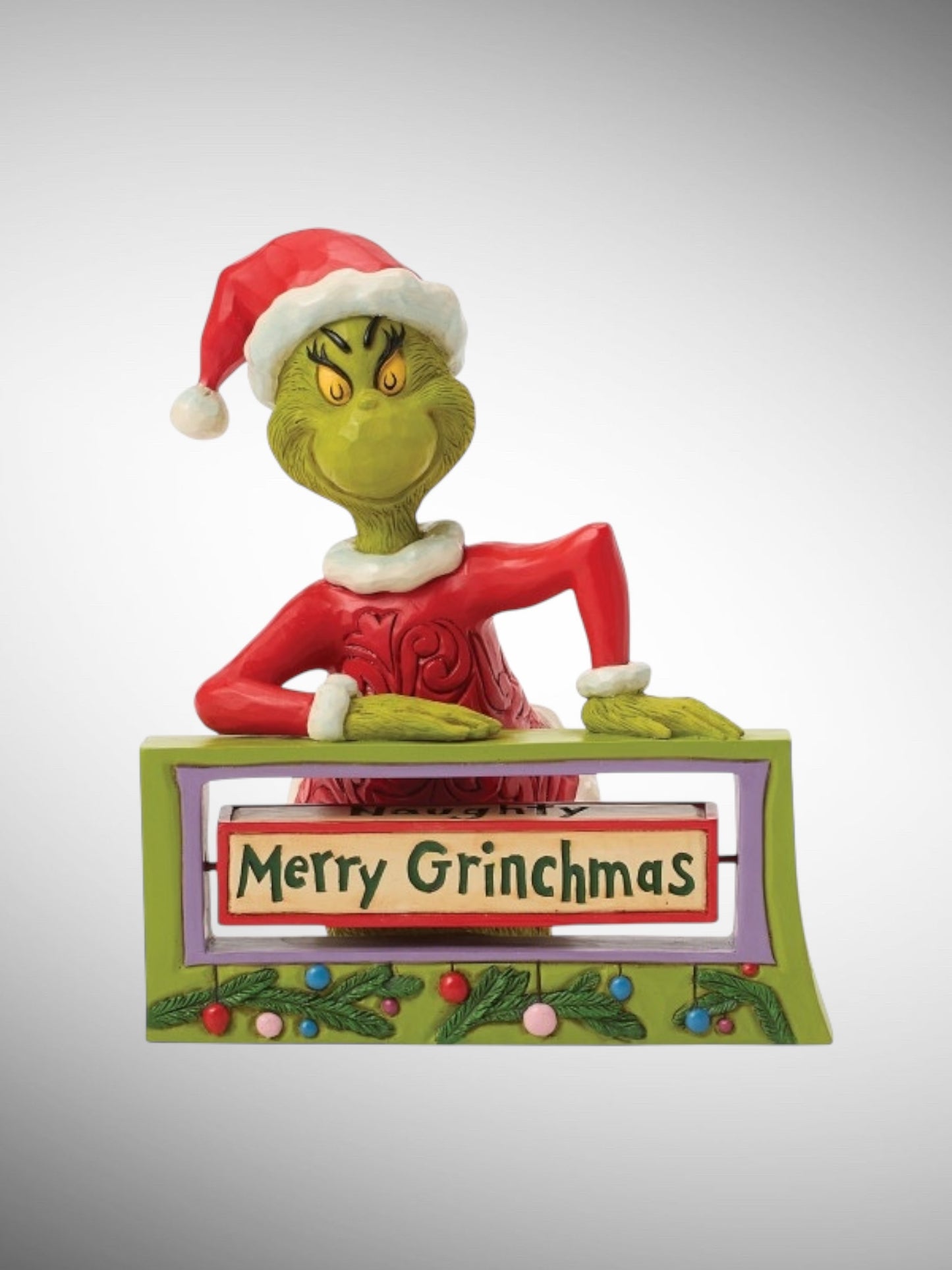Jim Shore Dr. Seuss The Grinch - Grinch with Rotating Messages Figurine - PREORDER