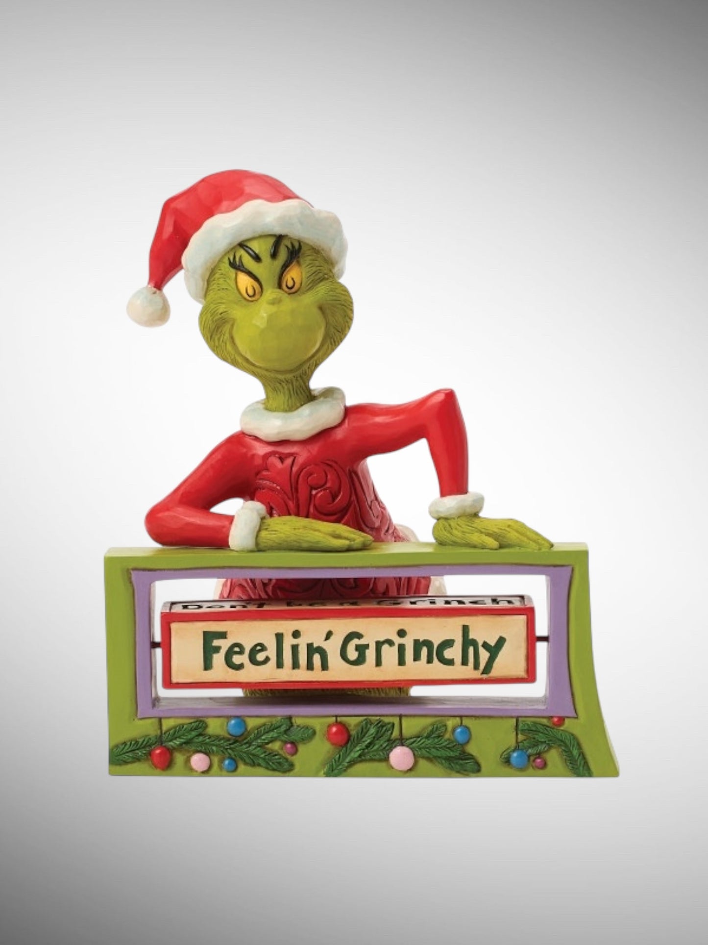 Jim Shore Dr. Seuss The Grinch - Grinch with Rotating Messages Figurine - PREORDER