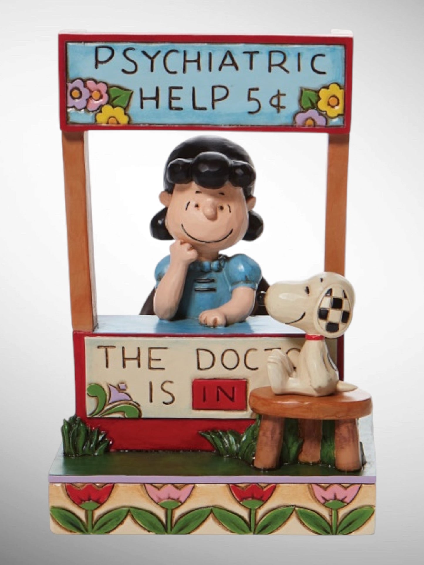 Jim Shore Peanuts - The Doctor Is In! Lucy Psychiatric Help Snoopy Figurine