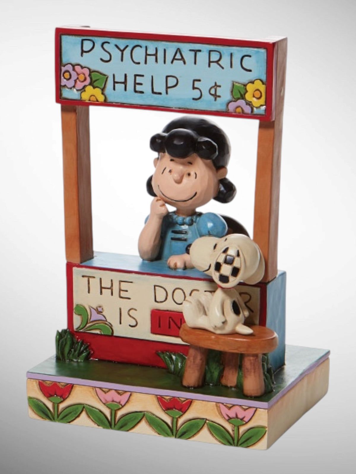 Jim Shore Peanuts - The Doctor Is In! Lucy Psychiatric Help Snoopy Figurine