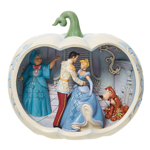 Jim Shore Disney Traditions - Love At First Sight Cinderella Pumpkin Scene Figurine