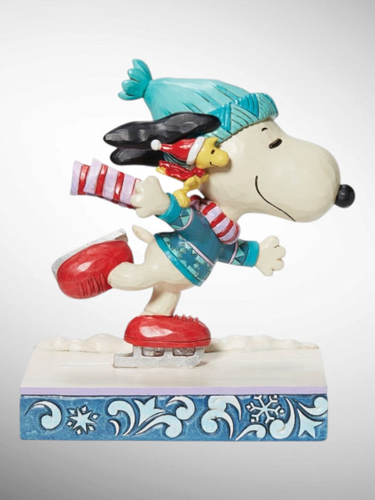 Jim Shore Peanuts - Gliding Friendship Snoopy Woodstock Ice Skating Figurine
