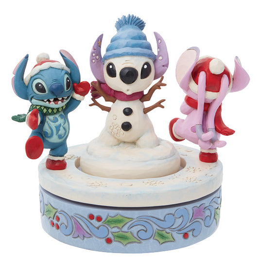 Jim Shore Disney Traditions - Snowy Shenanigans Stitch & Angel Figurine