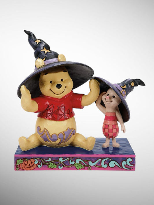 Jim Shore Disney Traditions - Winnie the Boo! Pooh Piglet Witch Hats Halloween Figurine