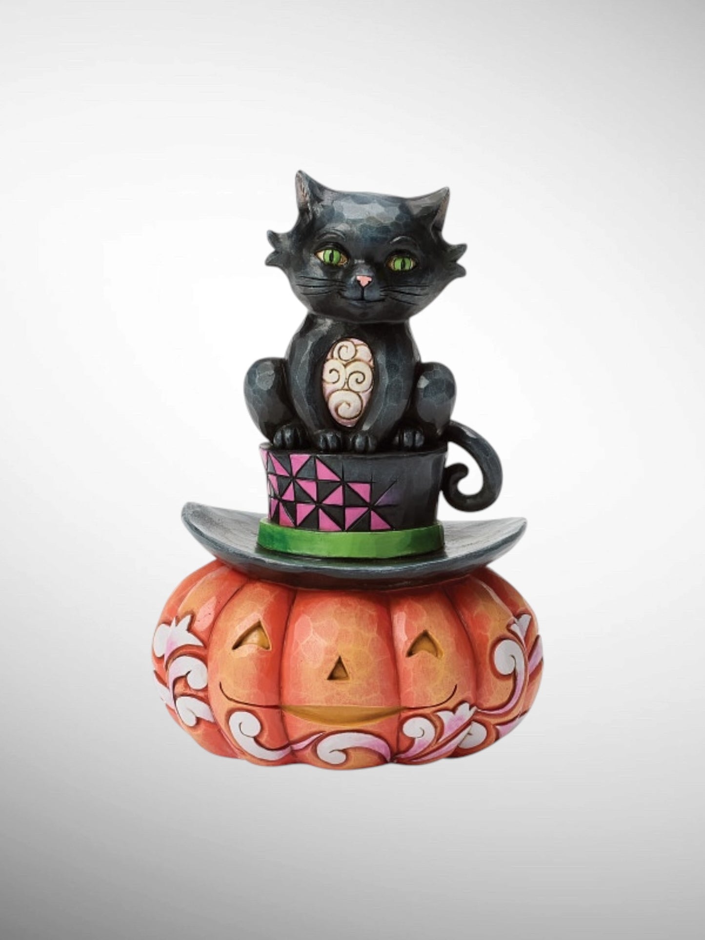 Jim Shore Heartwood Creek - Meow-gical Halloween Black Cat on Top Hat Figurine