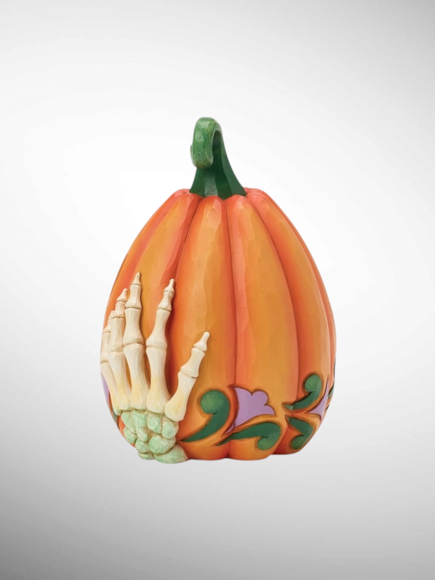 Jim Shore Heartwood Creek - Oh My, Boo Jack-o-Lantern Skeleton Hands LED Halloween Figurine