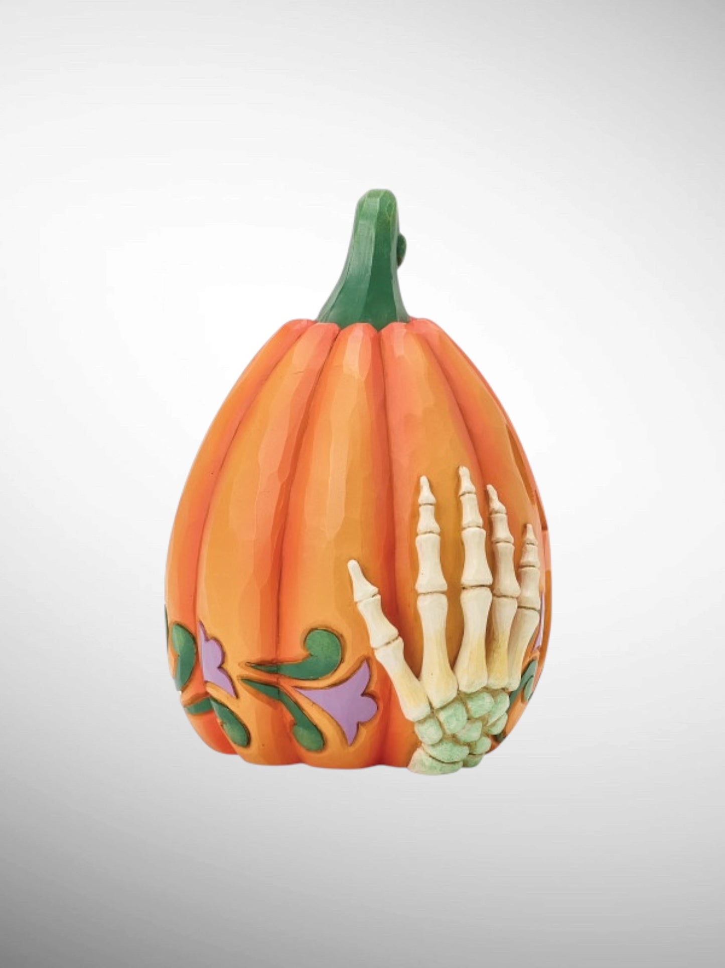 Jim Shore Heartwood Creek - Oh My, Boo Jack-o-Lantern Skeleton Hands LED Halloween Figurine
