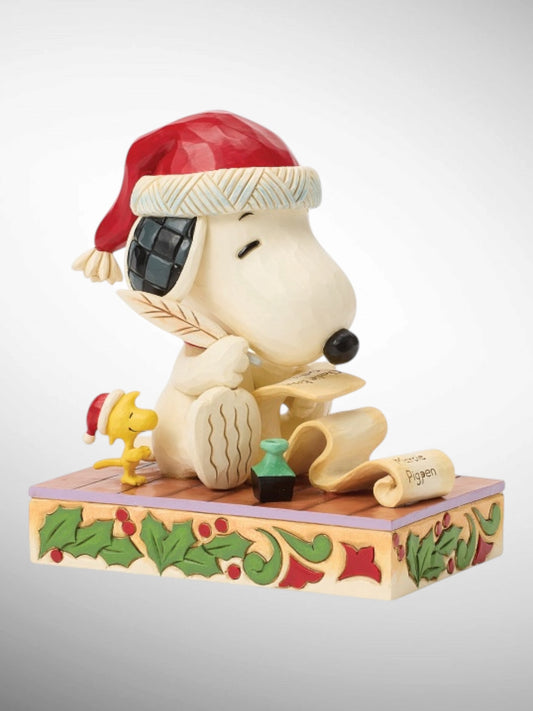 Jim Shore Peanuts - Dear Santa Snoopy Woodstock Christmas List Figurine - PREORDER
