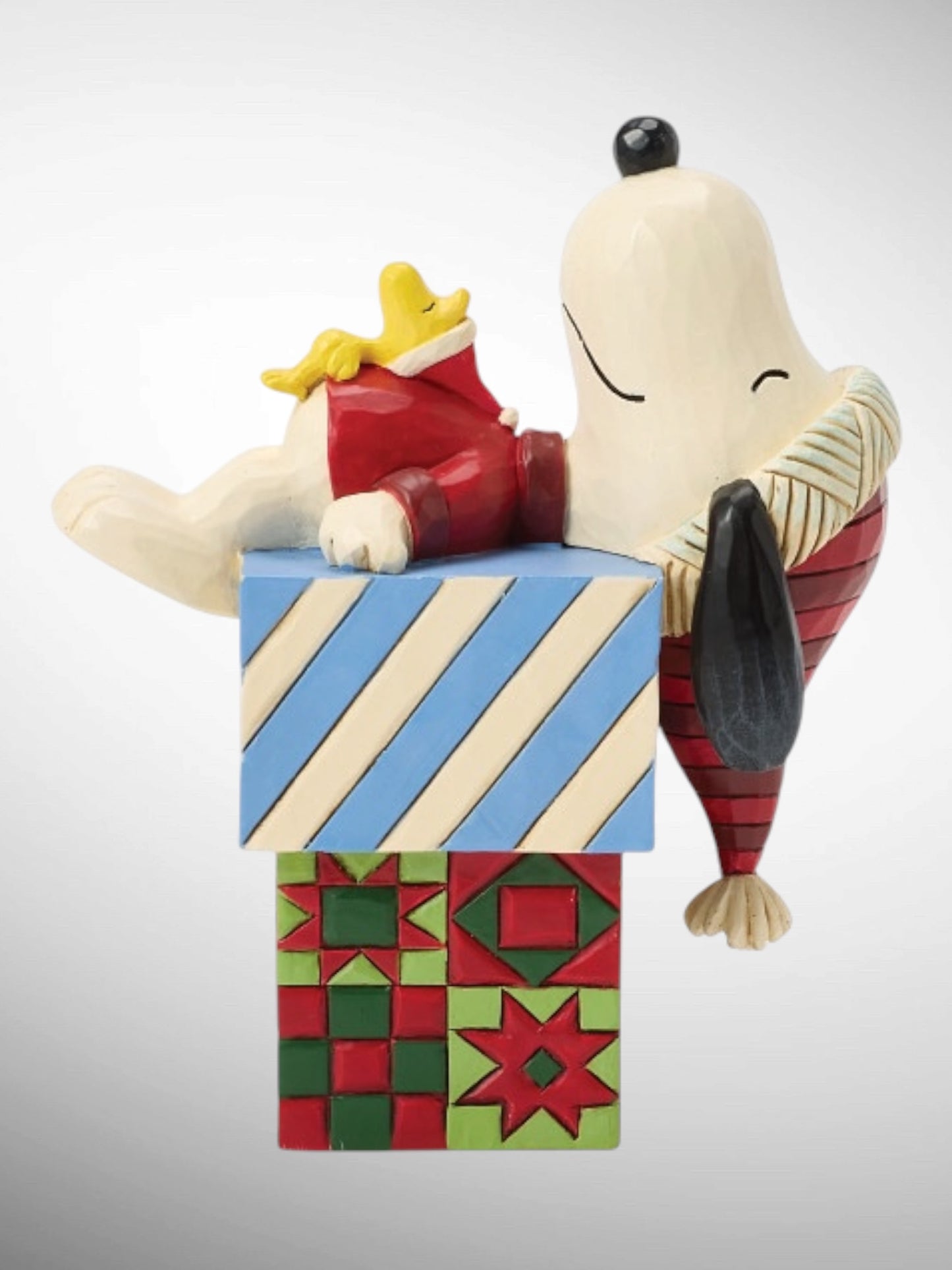 Jim Shore Peanuts - Dreaming of Christmas Snoopy Woodstock Gifts Figurine - PREORDER
