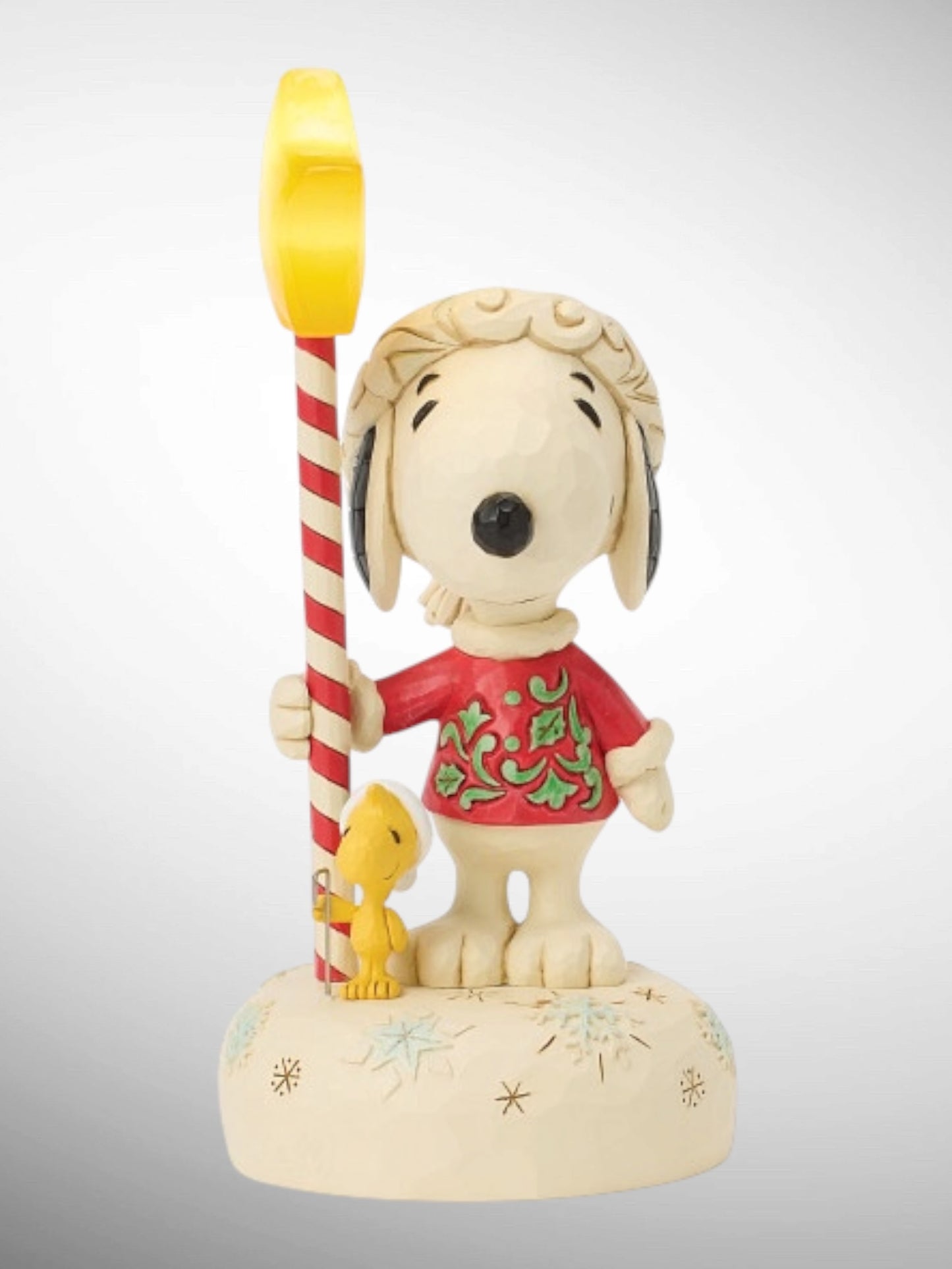 Jim Shore Peanuts - Star Light, Star Bright Snoopy Woodstock Light Up Star Staff Figurine - PREORDER
