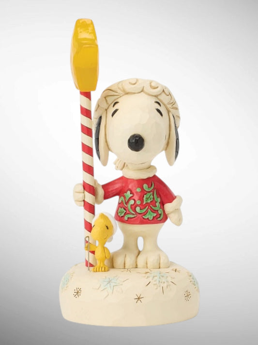 Jim Shore Peanuts - Star Light, Star Bright Snoopy Woodstock Light Up Star Staff Figurine - PREORDER