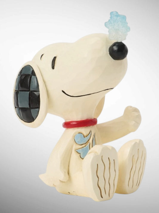 Jim Shore Peanuts - Snoopy with Snowflake on Nose Mini Figurine - PREORDER