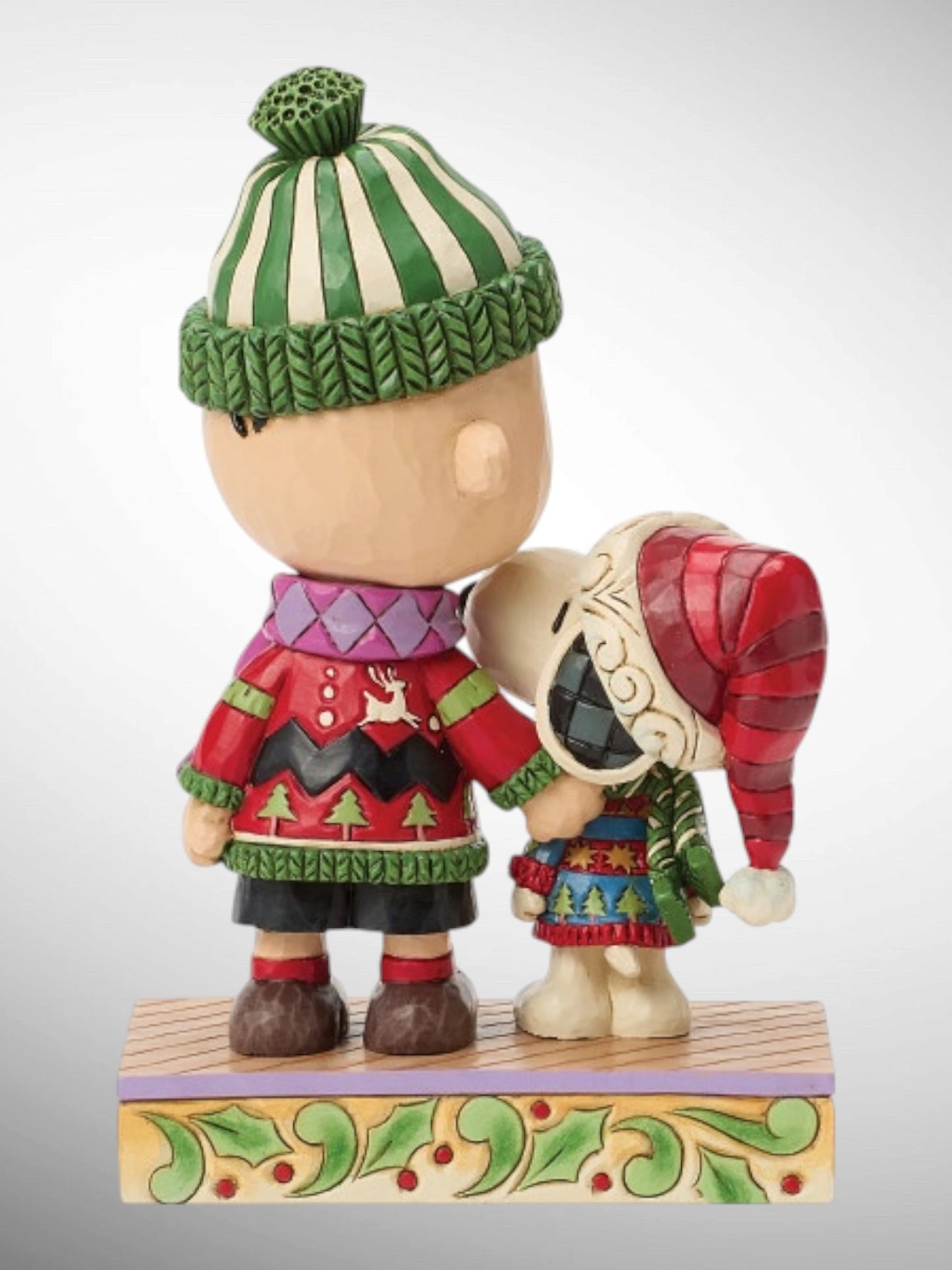 Jim Shore Peanuts - Cozy Christmas Pals Snoopy Charlie Brown Sweaters Figurine - PREORDER