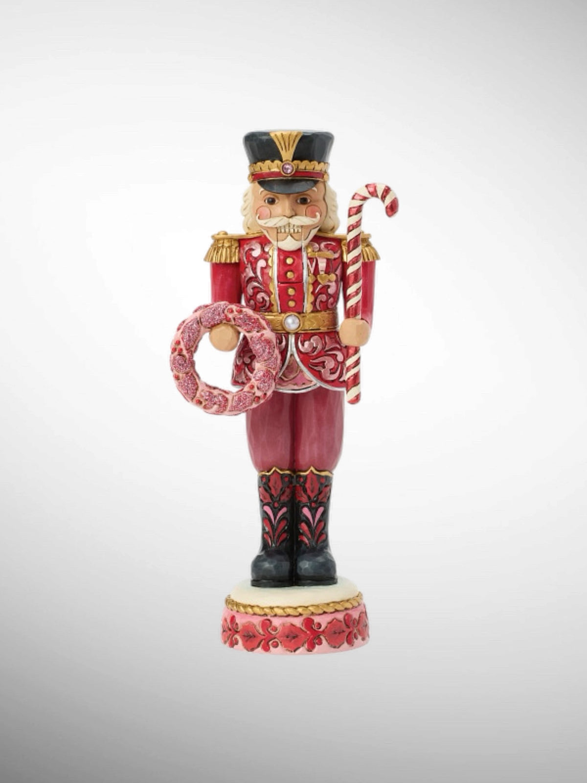 Jim Shore Heartwood Creek Royal Traditions - Candy Cane Guard Toy Soldier Nutcracker Pink Red Figurine