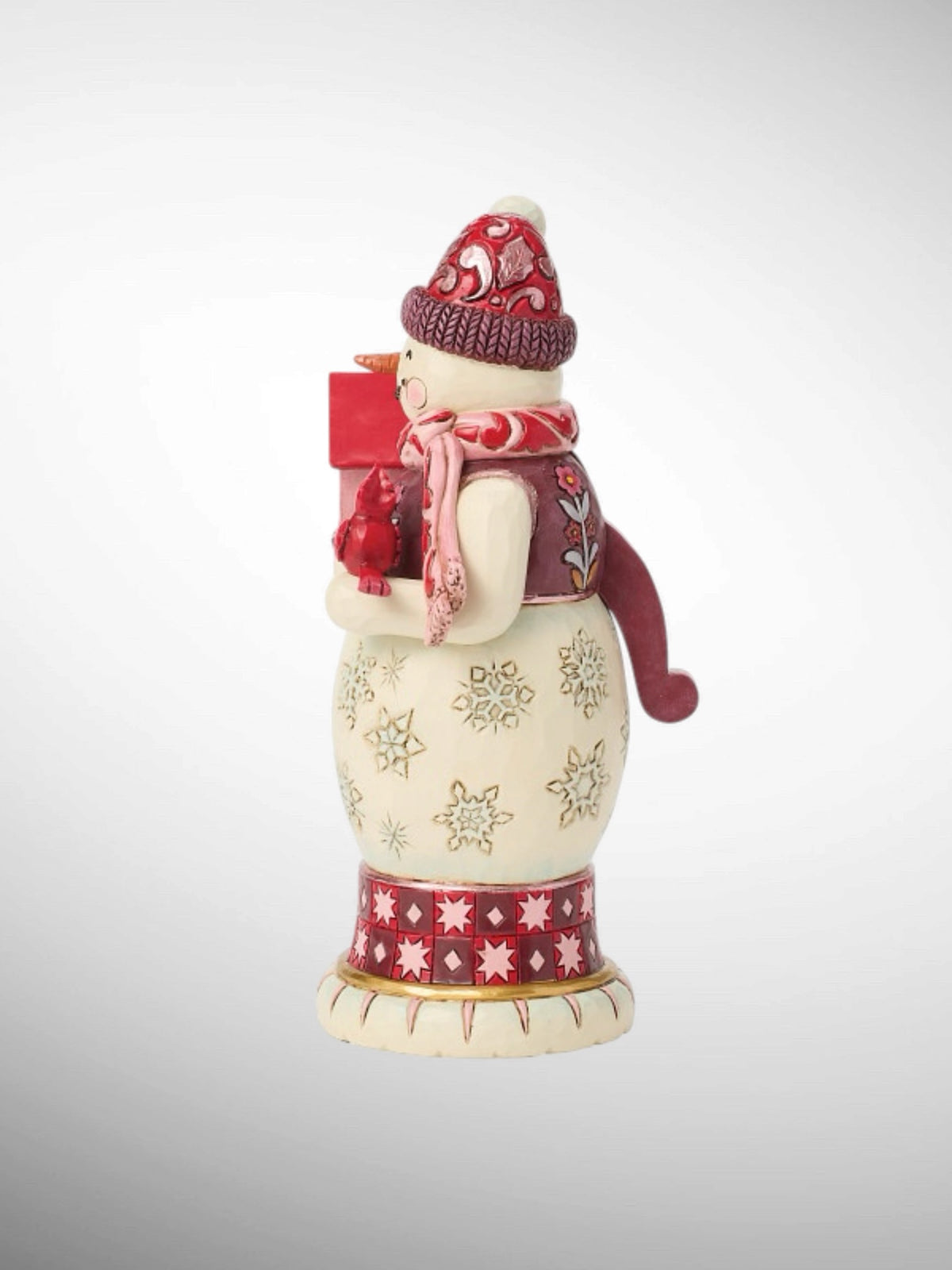 Jim Shore Heartwood Creek Royal Traditions - Holiday Harmony Snowman Nutcracker Red Pink Figurine