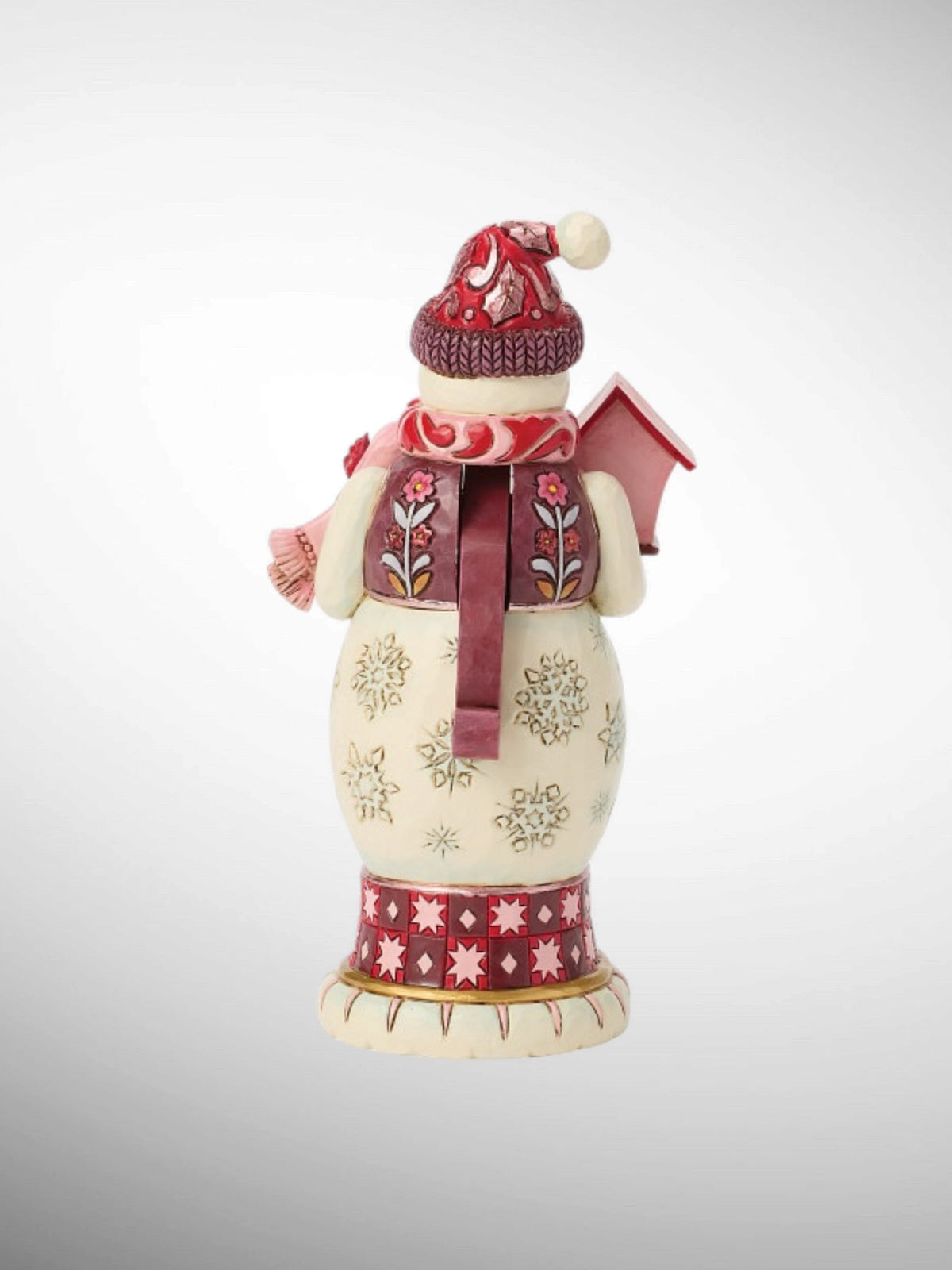 Jim Shore Heartwood Creek Royal Traditions - Holiday Harmony Snowman Nutcracker Red Pink Figurine