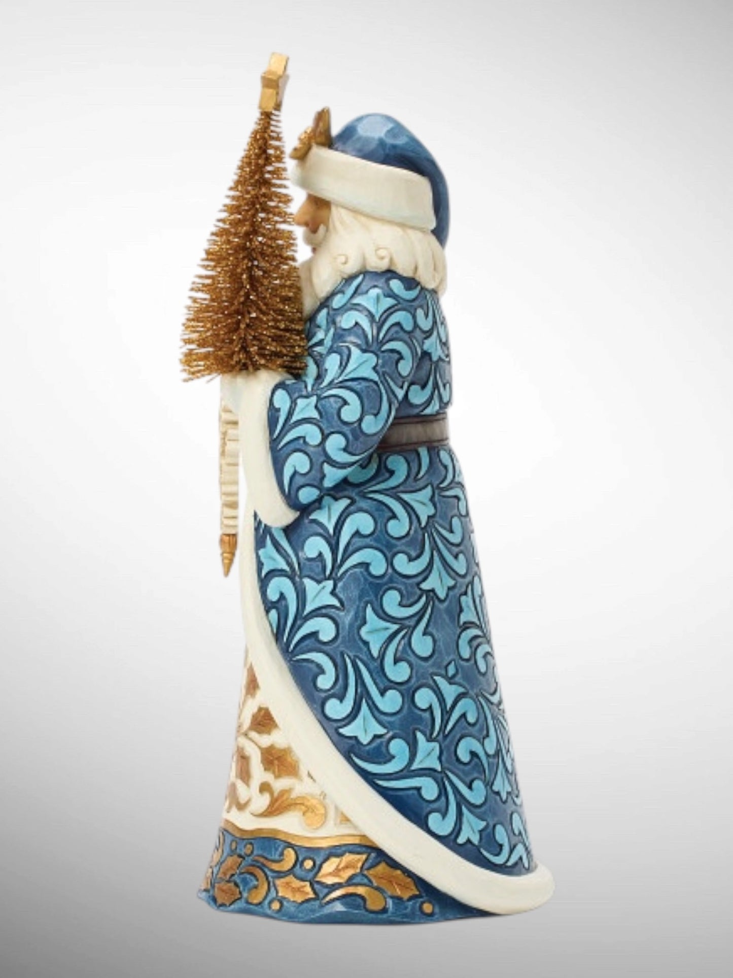 Jim Shore Heartwood Creek - Holiday Elegance Blue and Gold Santa Christmas Figurine - PREORDER