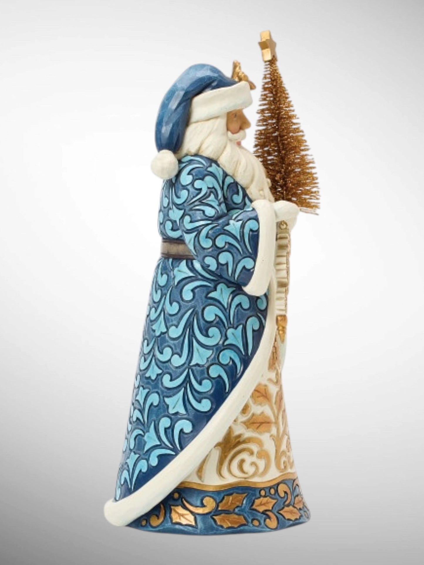 Jim Shore Heartwood Creek - Holiday Elegance Blue and Gold Santa Christmas Figurine - PREORDER