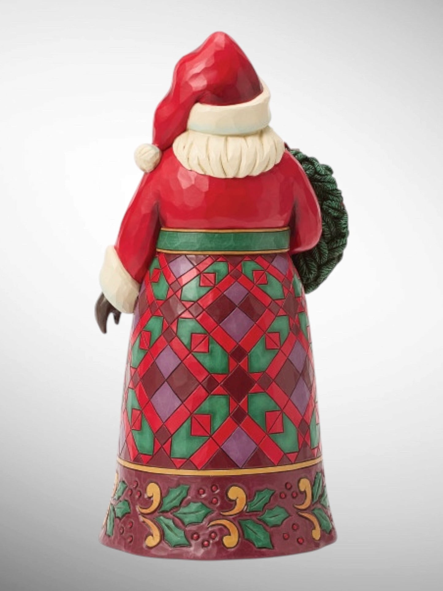 Jim Shore Heartwood Creek - Christmas Offering Santa with Wreath and Poinsettia Figurine - PREORDER