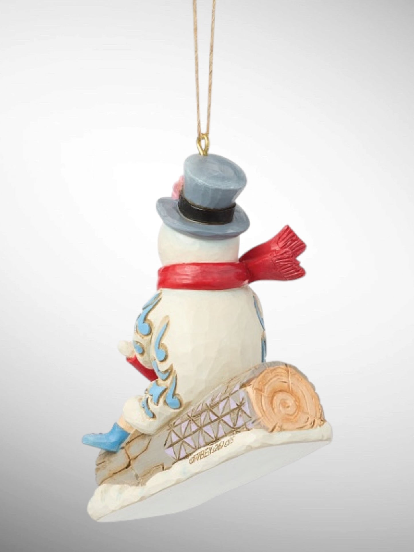 Jim Shore Frosty the Snowman - Frosty and Karen in Log Sled Hanging Ornament