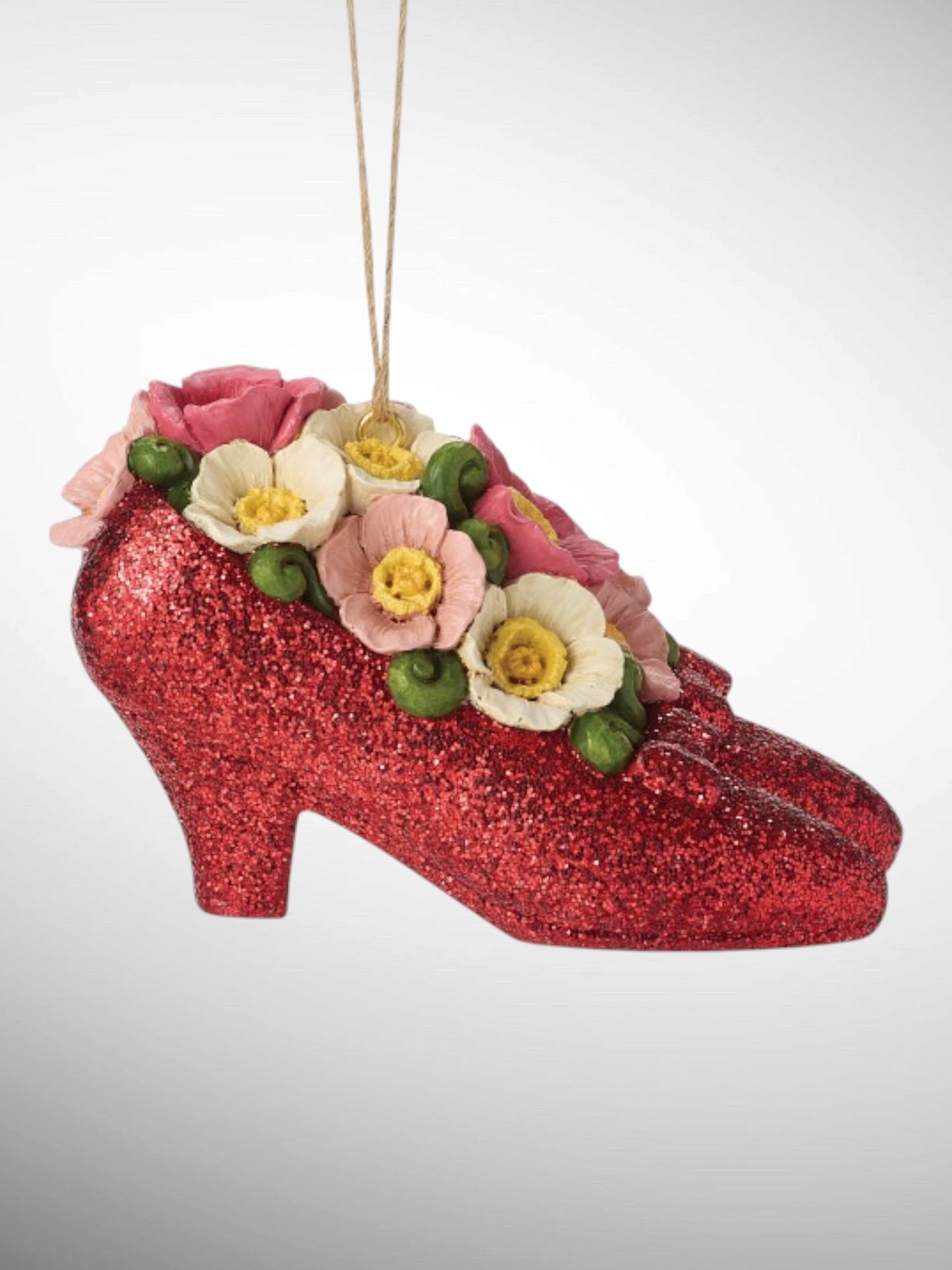 Jim Shore Wizard of Oz - Ruby Slippers with Poppies Hanging Ornament