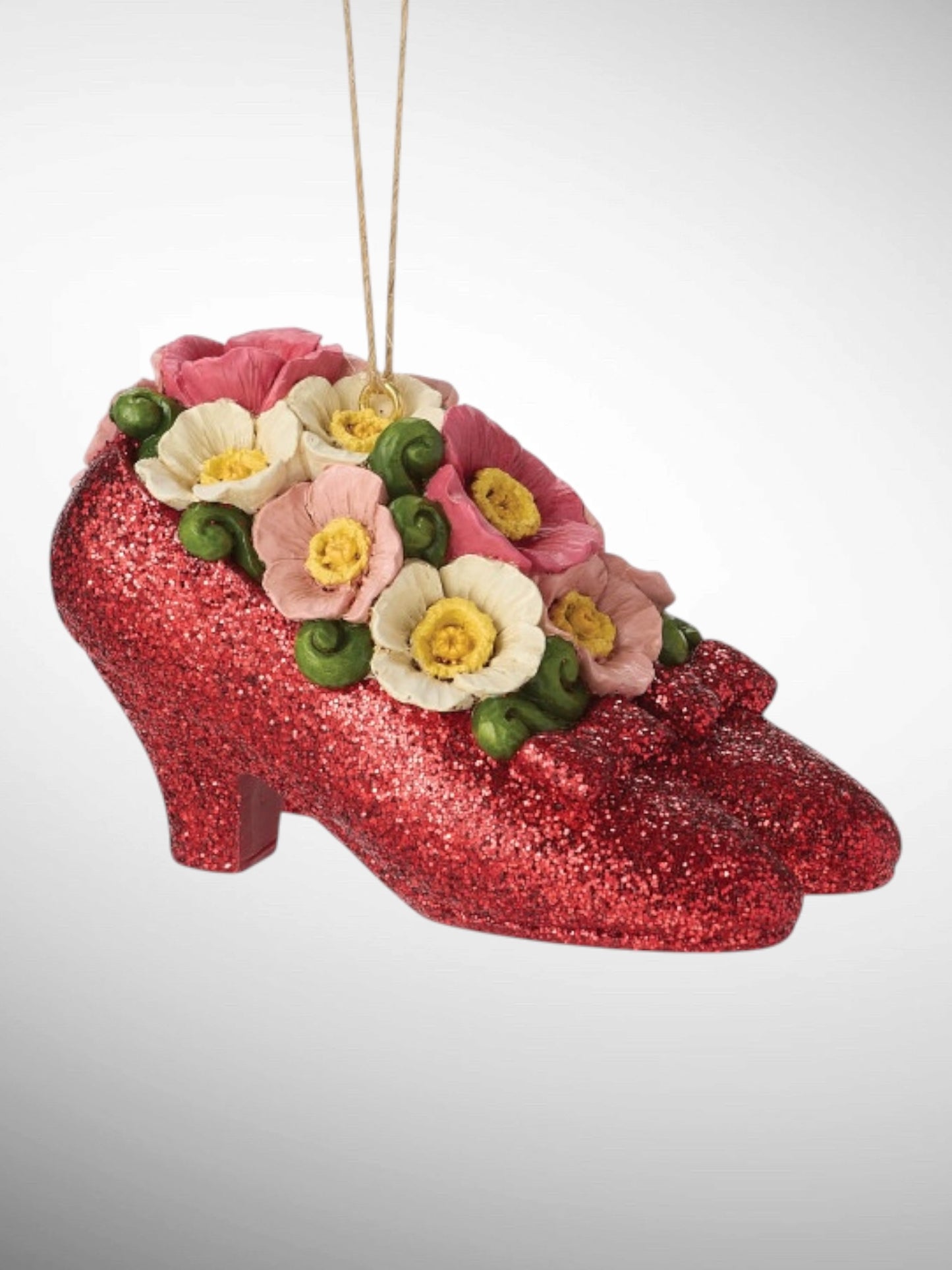 Jim Shore Wizard of Oz - Ruby Slippers with Poppies Hanging Ornament