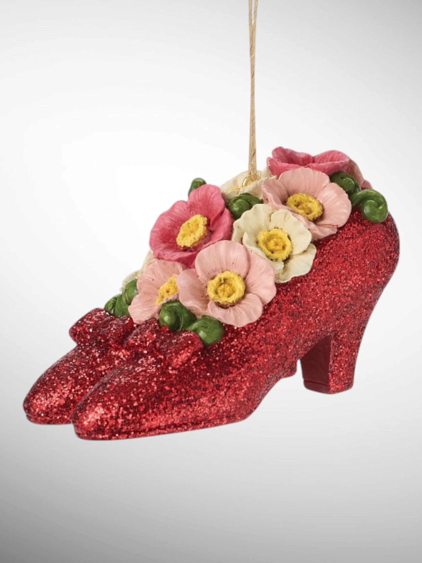 Jim Shore Wizard of Oz - Ruby Slippers with Poppies Hanging Ornament