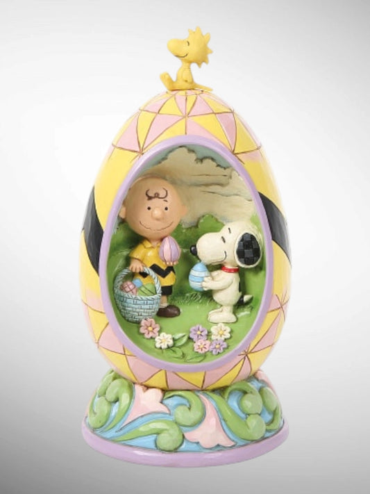 Jim Shore Peanuts - You're A Good Egg, Charlie Brown Snoopy Woodstock Easter Figurine - PREORDER