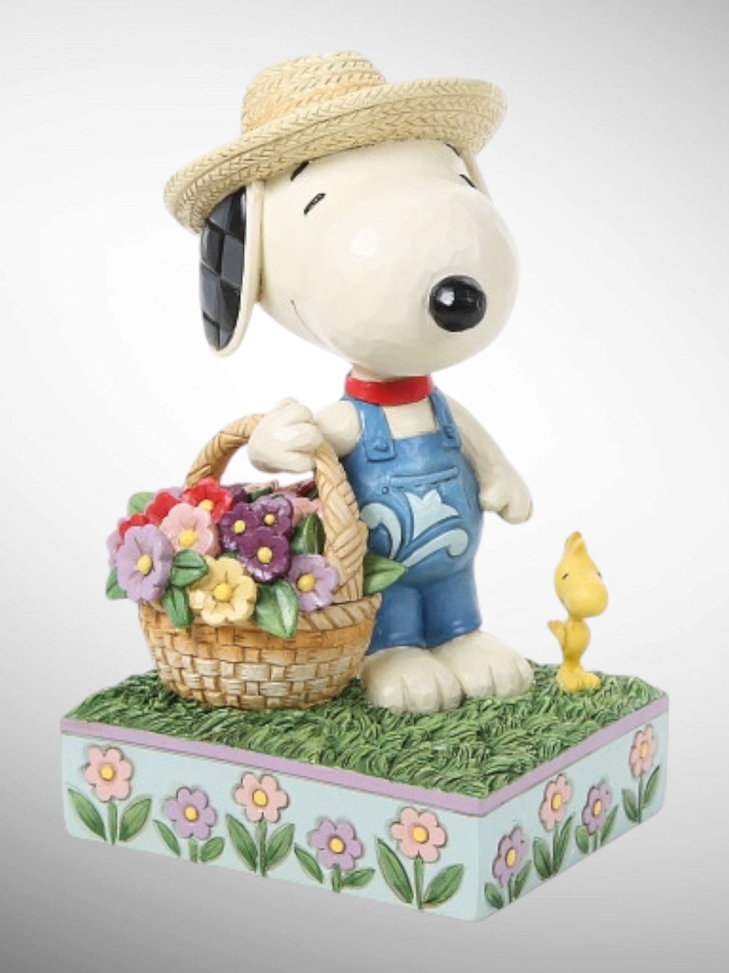 Jim Shore Peanuts - Petals of Joy Snoopy Woodstock Flower Basket Figurine - PREORDER