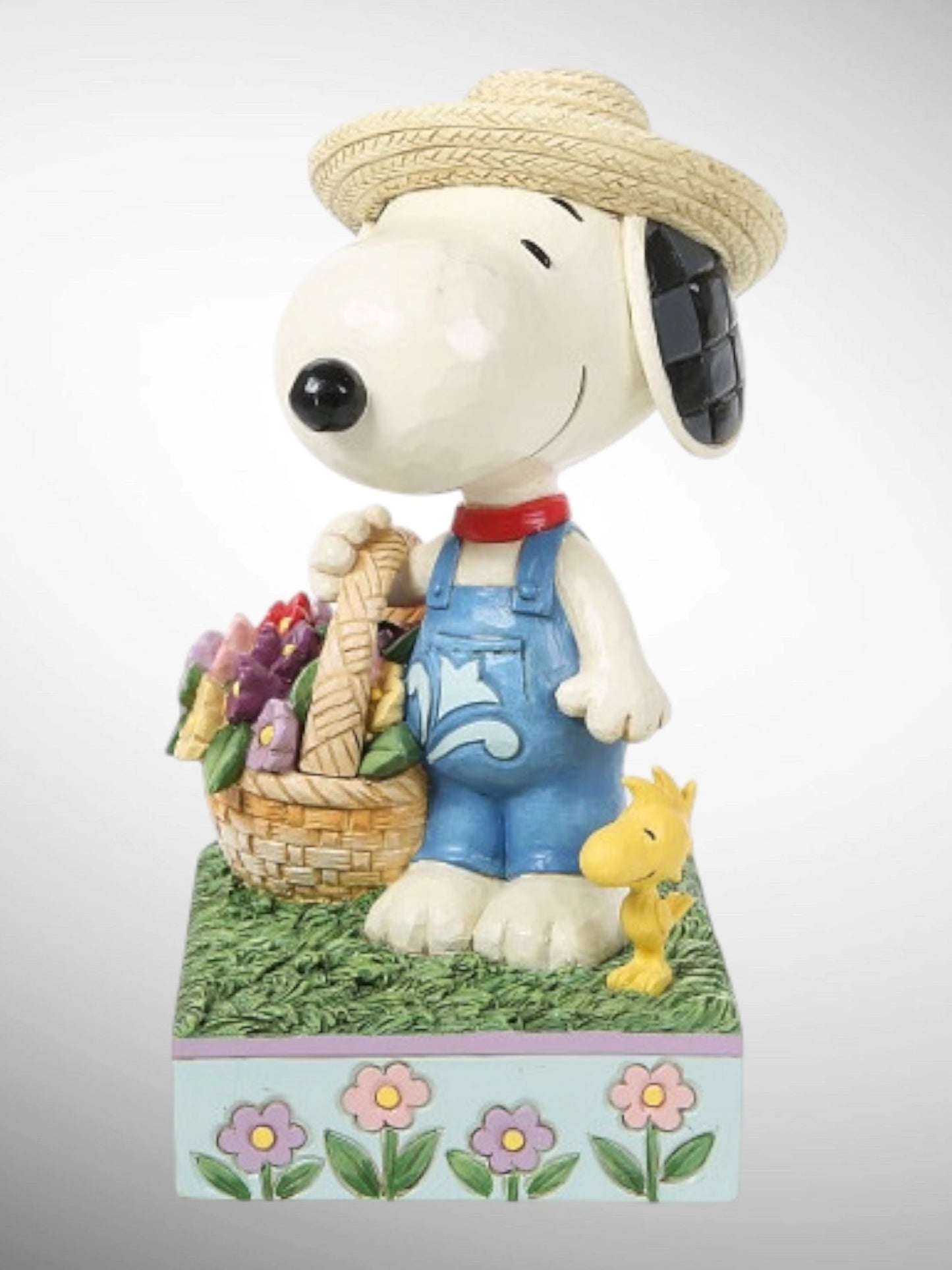 Jim Shore Peanuts - Petals of Joy Snoopy Woodstock Flower Basket Figurine - PREORDER