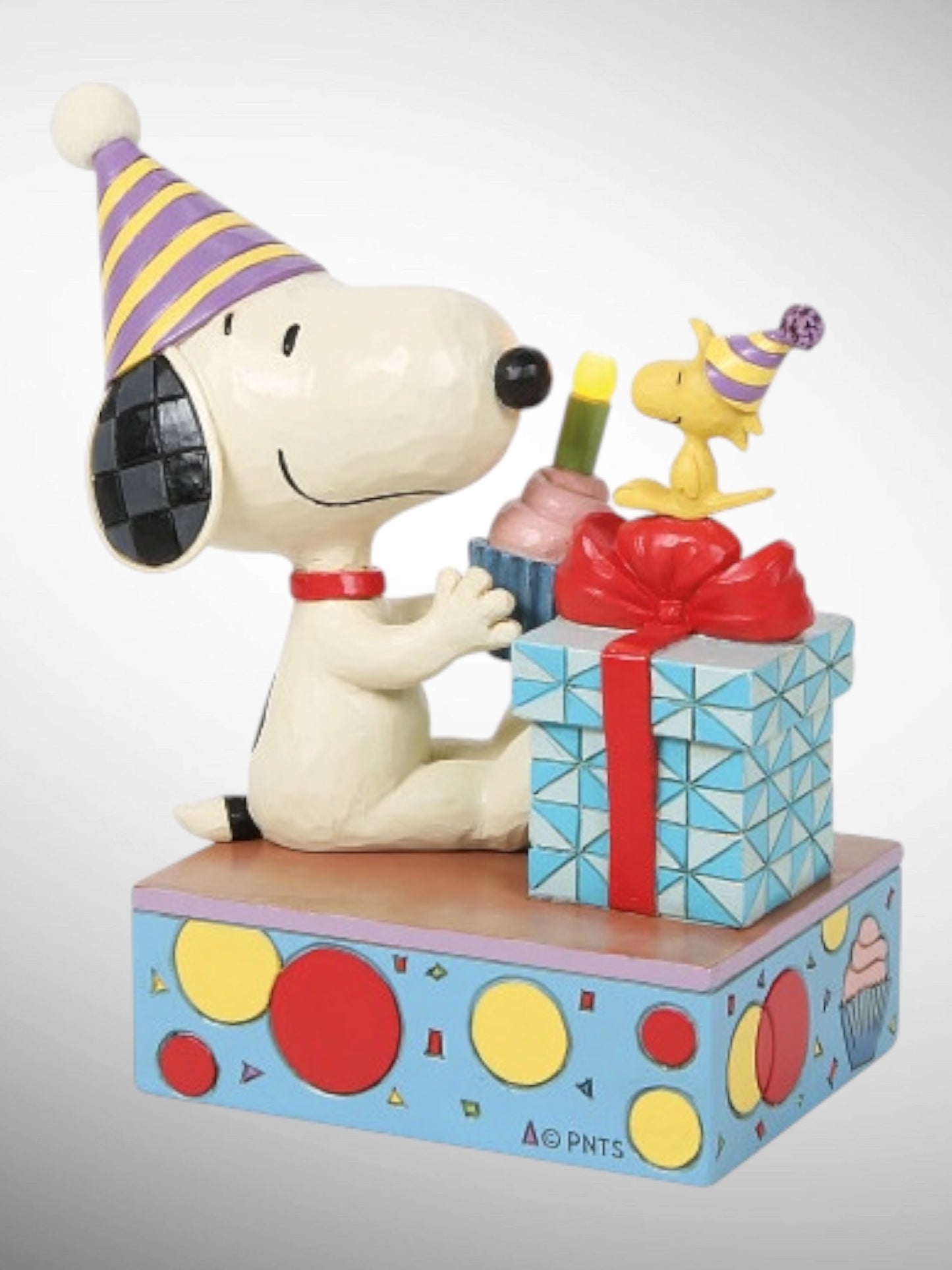 Jim Shore Peanuts - You Take the Cake Birthday Light Up Snoopy Woodstock Figurine - PREORDER