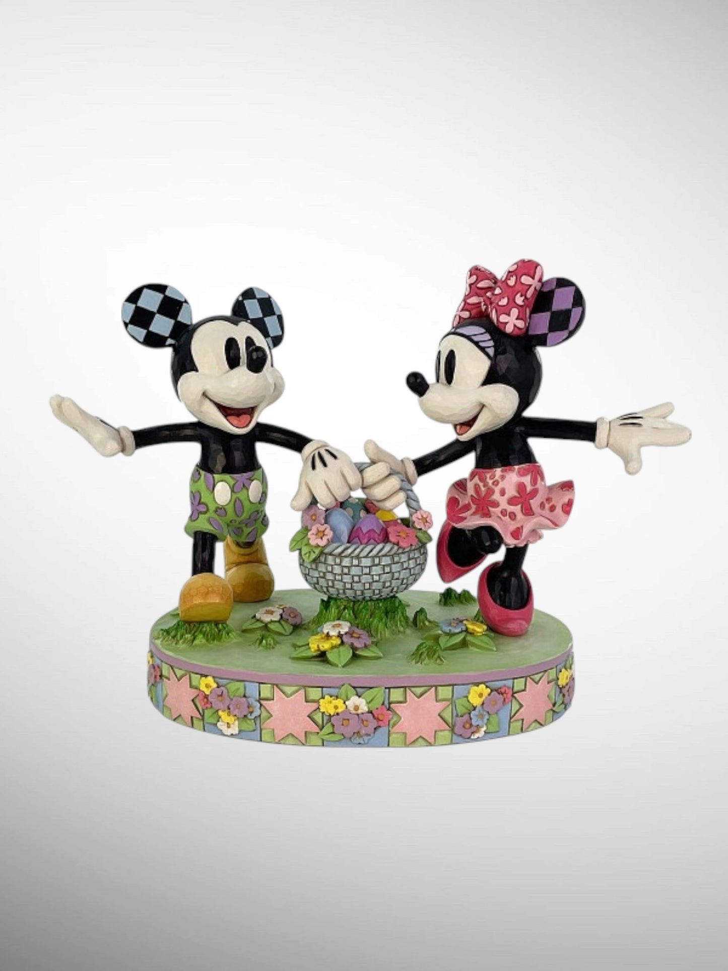 Jim Shore Disney Traditions - Egg-citing Egg Hunt Mickey Minnie Easter Basket Figurine - PREORDER