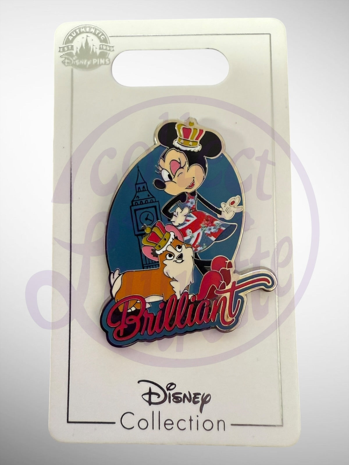 Disney Parks Pin Trading Collection - Minnie Mouse EPCOT United Kingdom Brilliant Pin