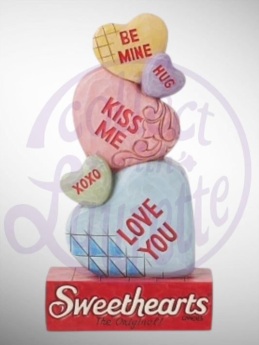 Jim Shore Heartwood Creek Sweethearts - Piled High With Love Heart Valentine Figurine