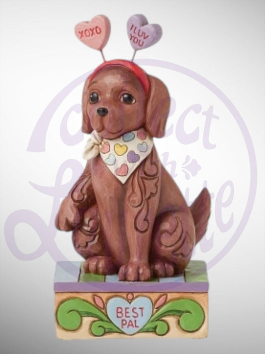 Jim Shore Heartwood Creek Sweethearts - Puppy Love Heart Valentine Figurine