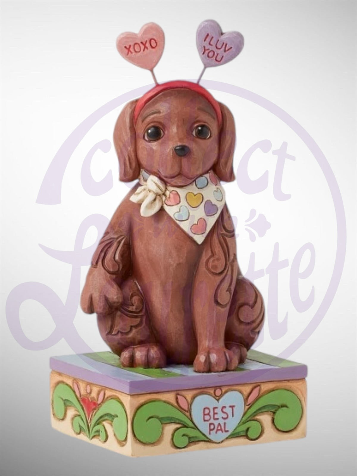 Jim Shore Heartwood Creek Sweethearts - Puppy Love Heart Valentine Figurine