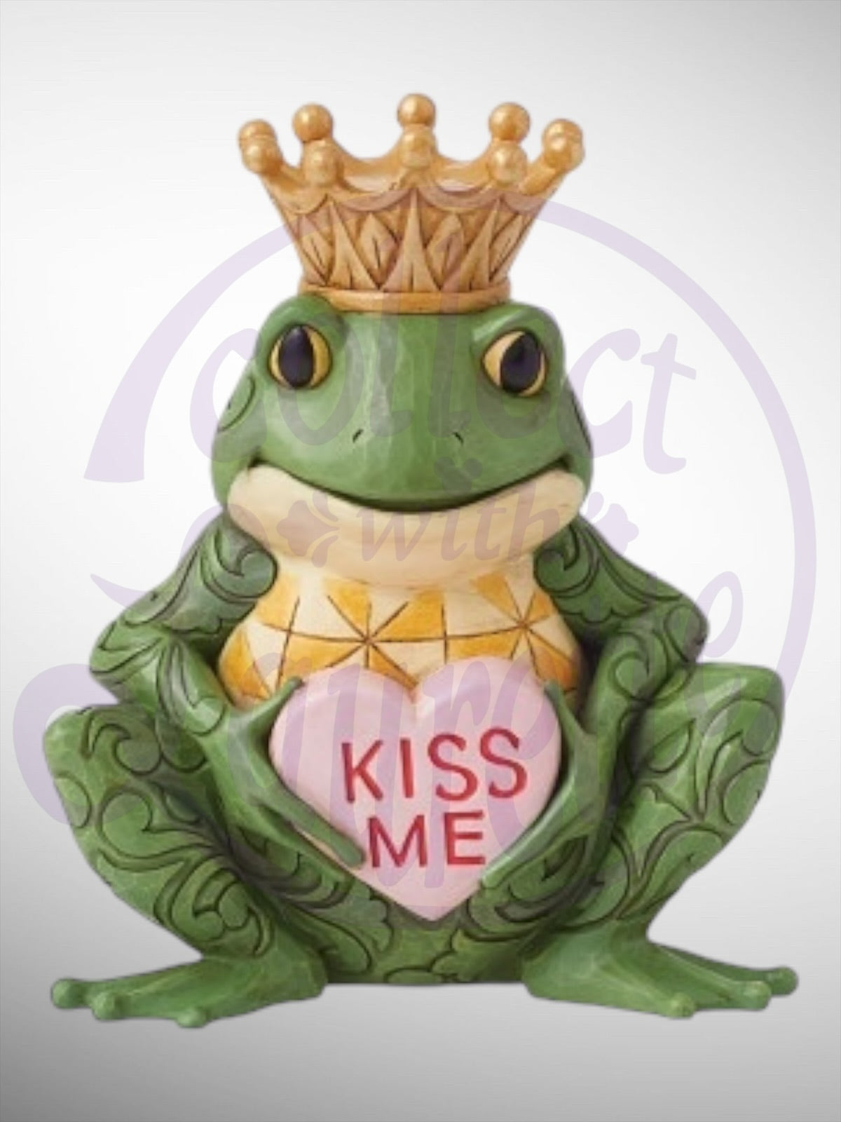 Jim Shore Heartwood Creek Sweethearts - Hoppier With You Frog with Kiss Me Heart Valentine Figurine