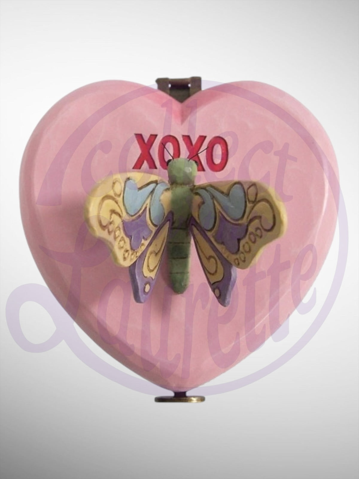 Jim Shore Heartwood Creek Sweethearts - Fluttering Treasures Heart Trinket Box Valentine Figurine