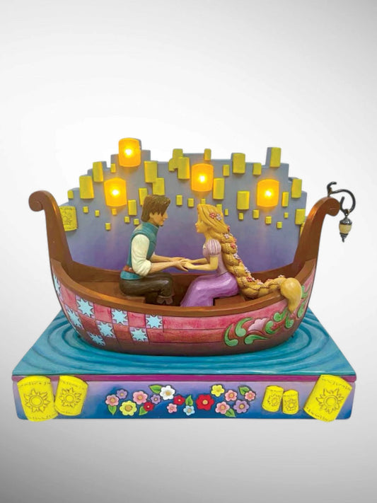 Jim Shore Disney Traditions -  A Dream Come True Tangled Boat with Lanterns Figurine